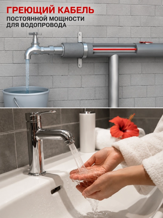 IQ PIPE CW quvurlarni muzlashdan himoya qilish uchun isituvchi 15 Vt/m termostat bilan