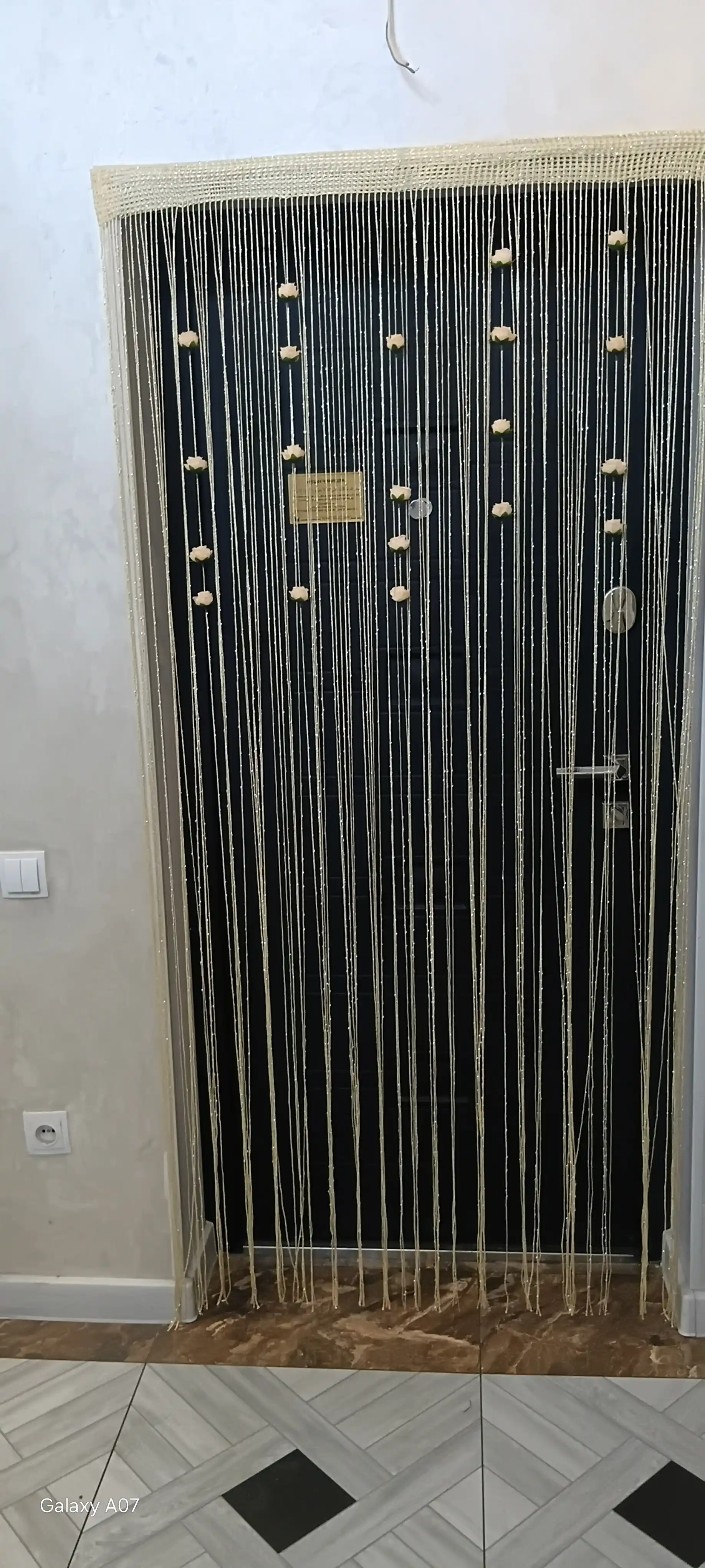 Gulli ipli, gipyur tul dekor parda, eshik va deraza uchun dekorativ ipli parda 100×200 sm