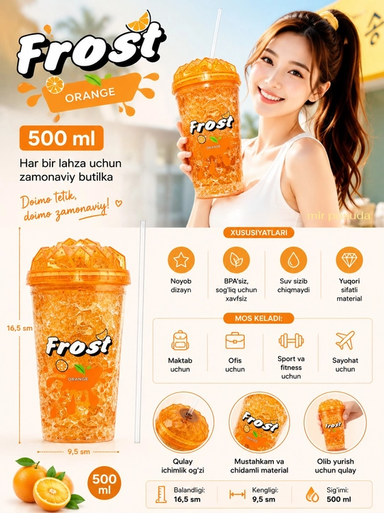 500 ml ichimlik butilkasi, keramika trubkali,  zamonaviy dizaynli idish - 