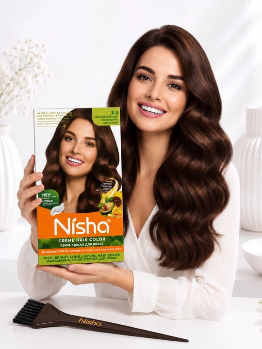 Nisha Qora xina soch bo'yog'i 138 g | Tabiiy henna, uzoq saqlanuvchi rang
