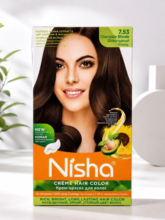 Nisha Qora xina soch bo'yog'i 138 g | Tabiiy henna, uzoq saqlanuvchi rang