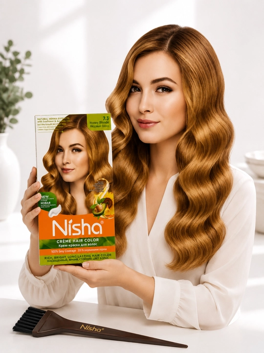 Nisha Qora xina soch bo'yog'i 138 g | Tabiiy henna, uzoq saqlanuvchi rang