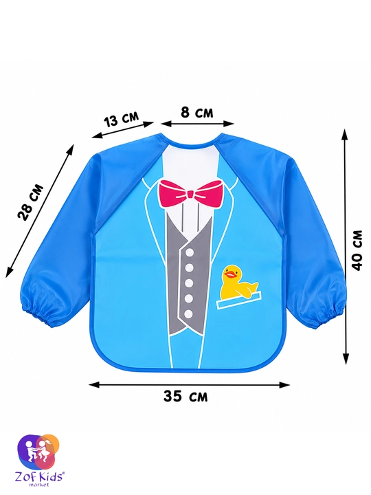Детский слюнявчик-нагрудник с рукавами для кормления, фартук для рисования и творчества