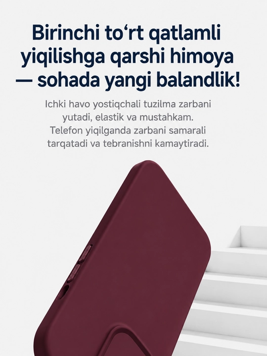 Iphone 17, 16, 15, 14, 13, 12, 11 modellari uchun silikon g'ilof
