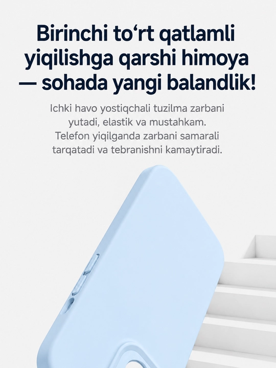 Iphone 17, 16, 15, 14, 13, 12, 11 modellari uchun silikon g'ilof