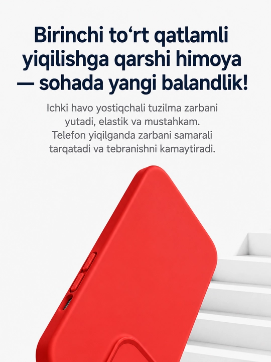 Iphone 17, 16, 15, 14, 13, 12, 11 modellari uchun silikon g'ilof