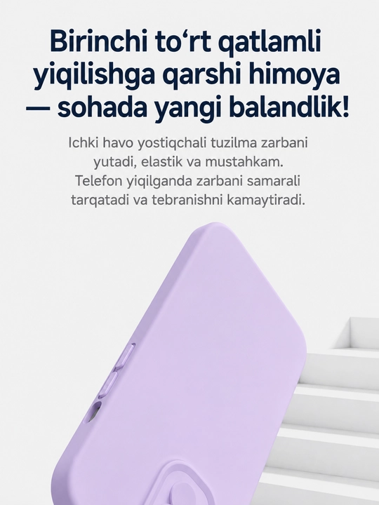 Iphone 17, 16, 15, 14, 13, 12, 11 modellari uchun silikon g'ilof
