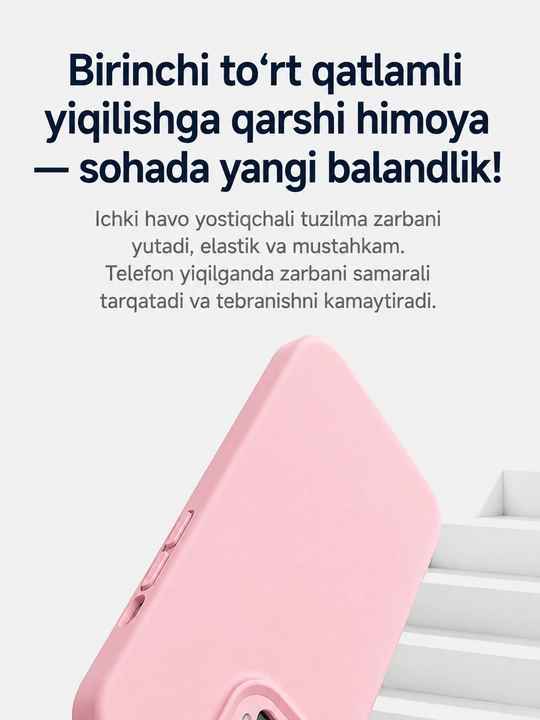 Iphone 17, 16, 15, 14, 13, 12, 11 modellari uchun silikon g'ilof