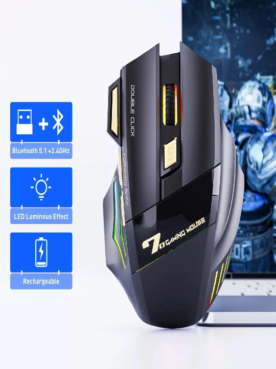 Simsiz shovqinsiz o‘yin sichqonchasi, 5 xil iMICE modeli, DPI 12800, RGB