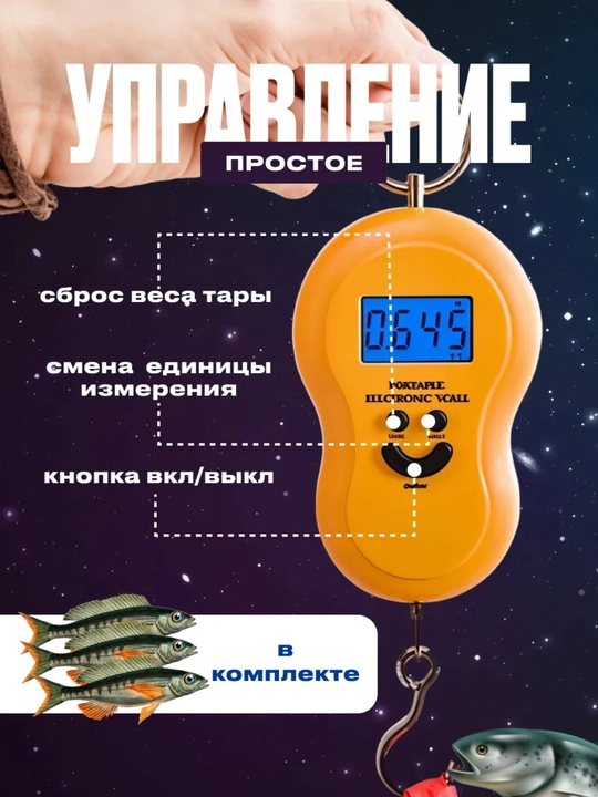 Весы-безмен электронные, до 50 кг, точность до 10 г