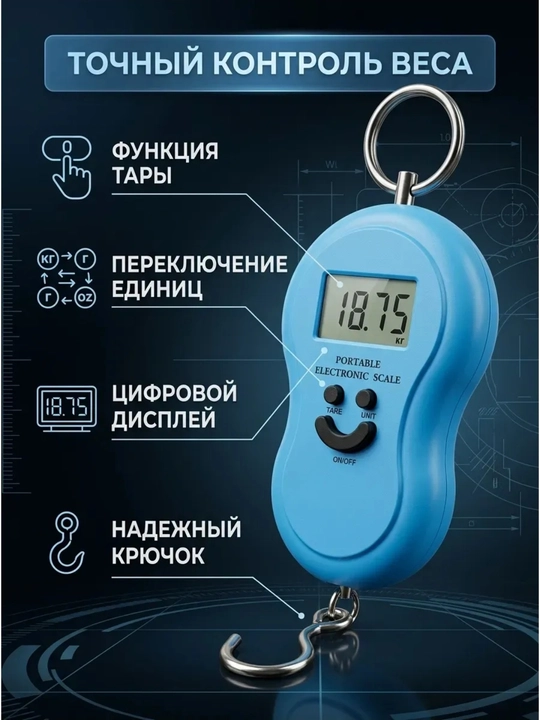 Весы-безмен электронные, до 50 кг, точность до 10 г