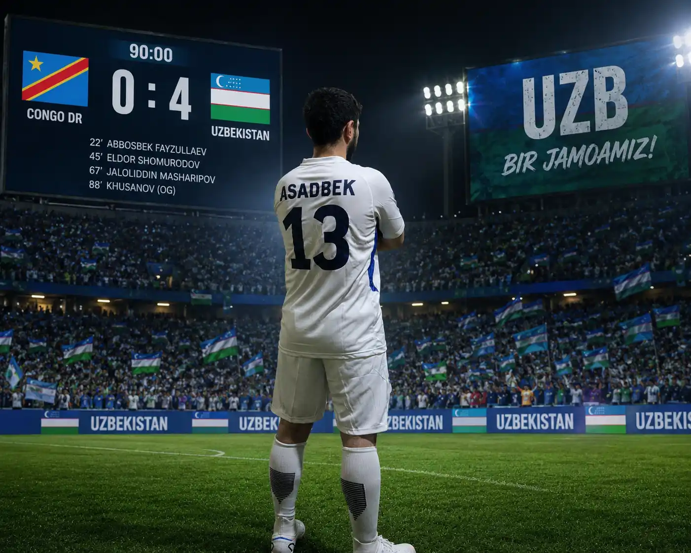 Футбольная форма сборной Узбекистана 2026 (UFA) – комплект футболка и шорты
