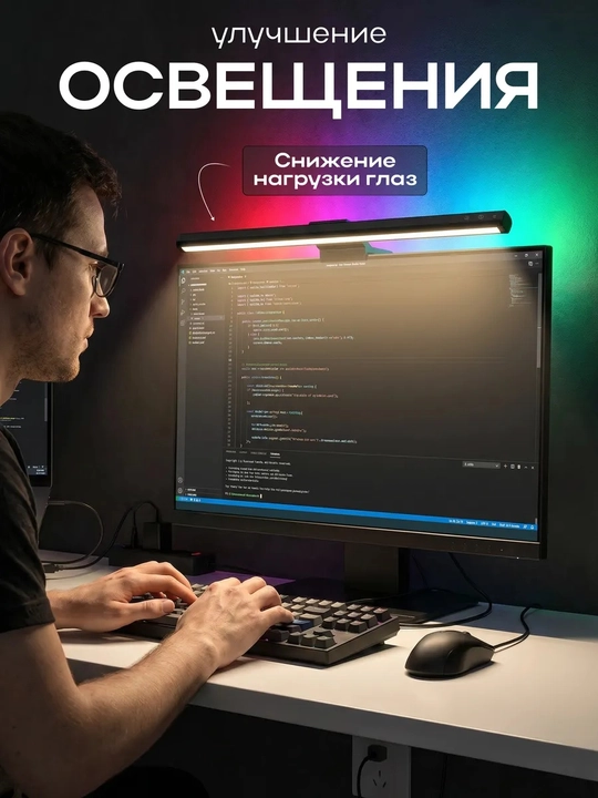 Monitor uchun LED lampa (ScreenBar), noutbuk va kompyuter uchun yoritgich