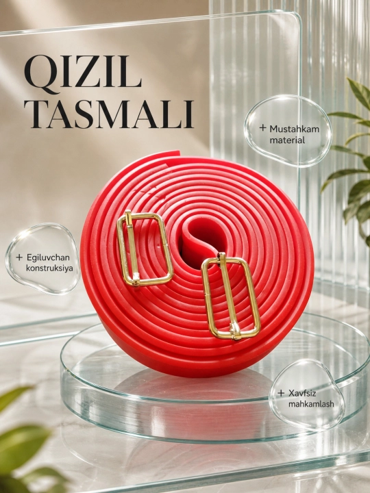 Fitness uchun elastik qarshilik lentasi, mashq va cho‘zilish uchun rezina tasma - 