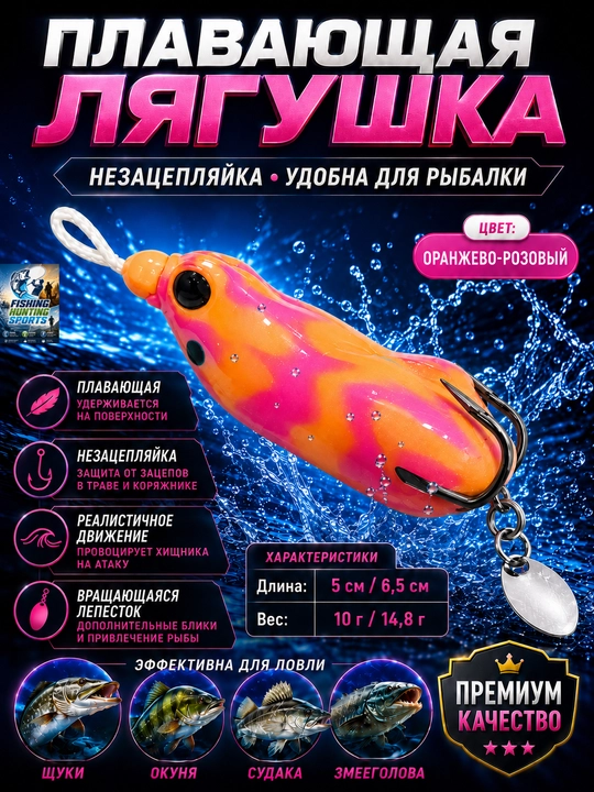 Лягушка-незацепляйка, крючок-лягушка для ловли щуки - 