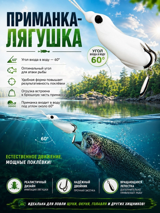 Лягушка-незацепляйка, крючок-лягушка для ловли щуки