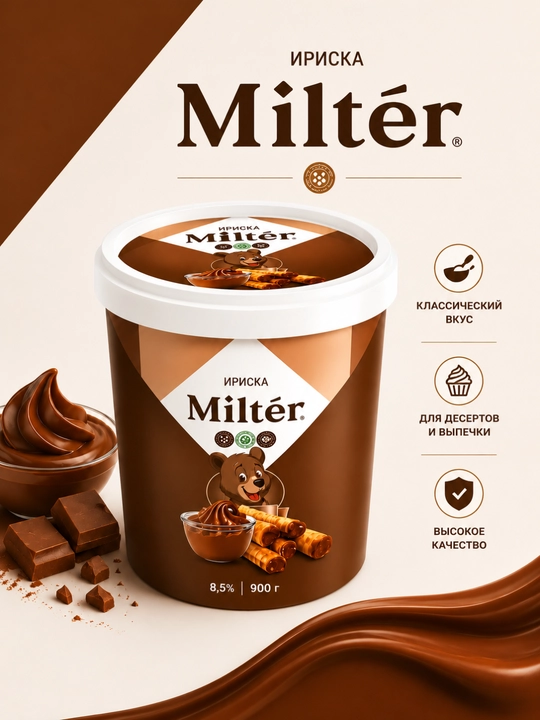 Qaynatilgan quyultirilgan sut, 8.5%, 900gr - 