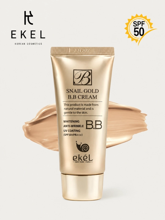 EKEL Snail Gold BB Cream SPF50 PA+++ 50 ml, BB krem tonal krem SPF50 - 