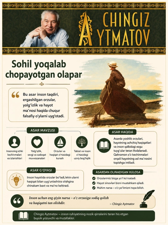 Sohil bo‘ylab chopayotgan olapar, Chingiz Aytmatov - 
