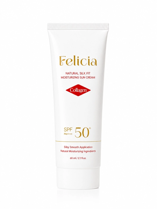 Felicia Collagen SPF50+ увлажняющий солнцезащитный крем для лица PA++++ 60 мл