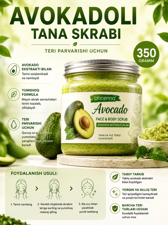 Yuz va tana uchun "Sherbet Body Scrub" malina va qulupnay ekstraktili skrab, 350 g - 