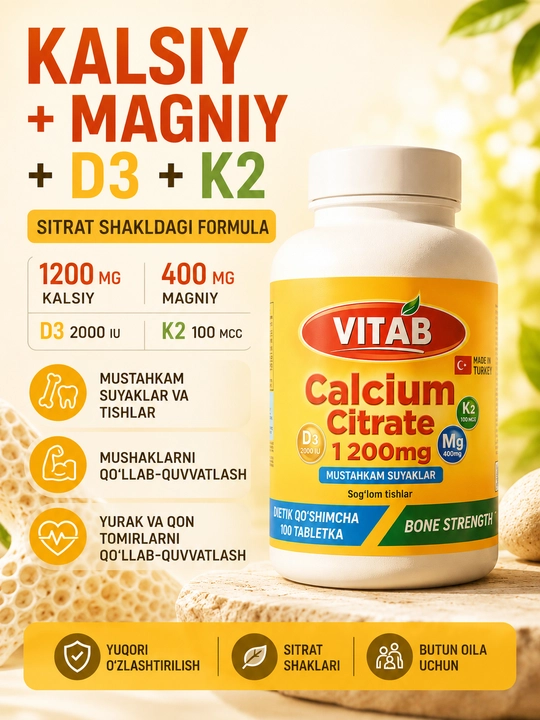 VITAB Кальций + Магний + D3 + K2 - 