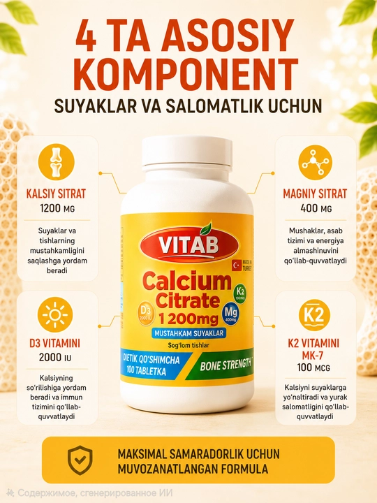 VITAB  Kalsiy + Magniy + D3 + K2