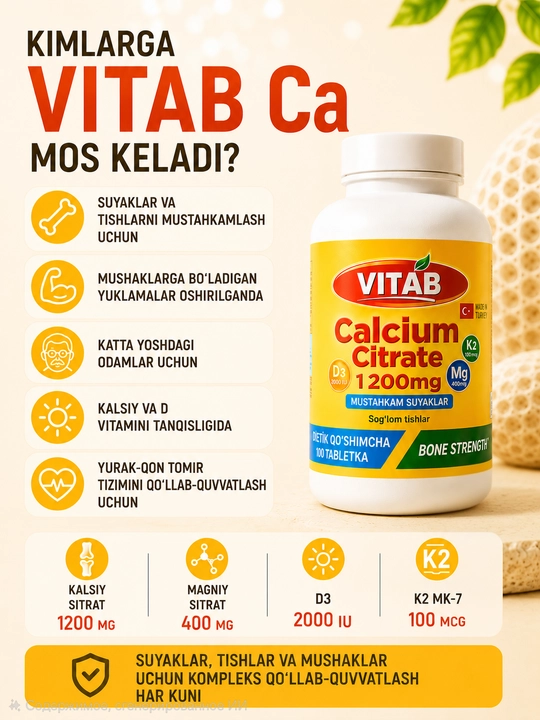 VITAB  Kalsiy + Magniy + D3 + K2
