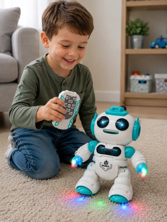 Raqsga tushuvchi robot pultli musiqali va chiroqli interaktiv o‘yinchoq 3+