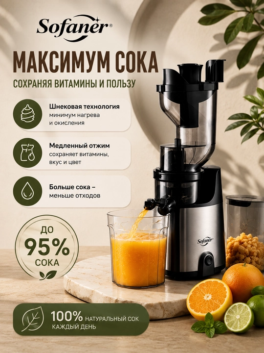 Sofaner 500W elektr burger sharbat chiqargich, jim va kuchli