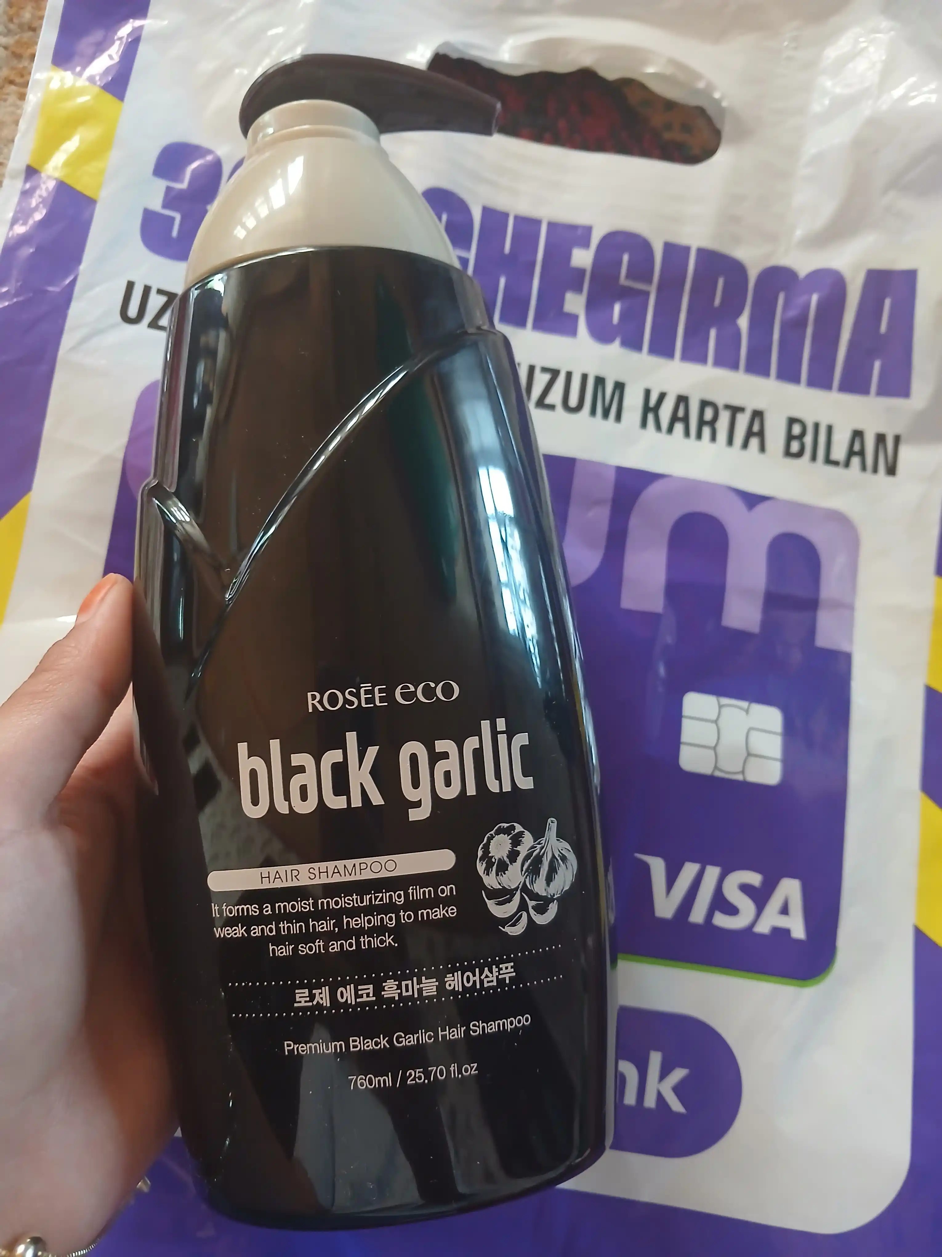 Шампунь с чёрным чесноком Rosee Eco Black Garlic Premium Hair Shampoo, 760 мл