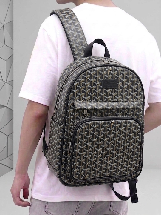Стильный рюкзак Goyard с узором — модель унисекс - 