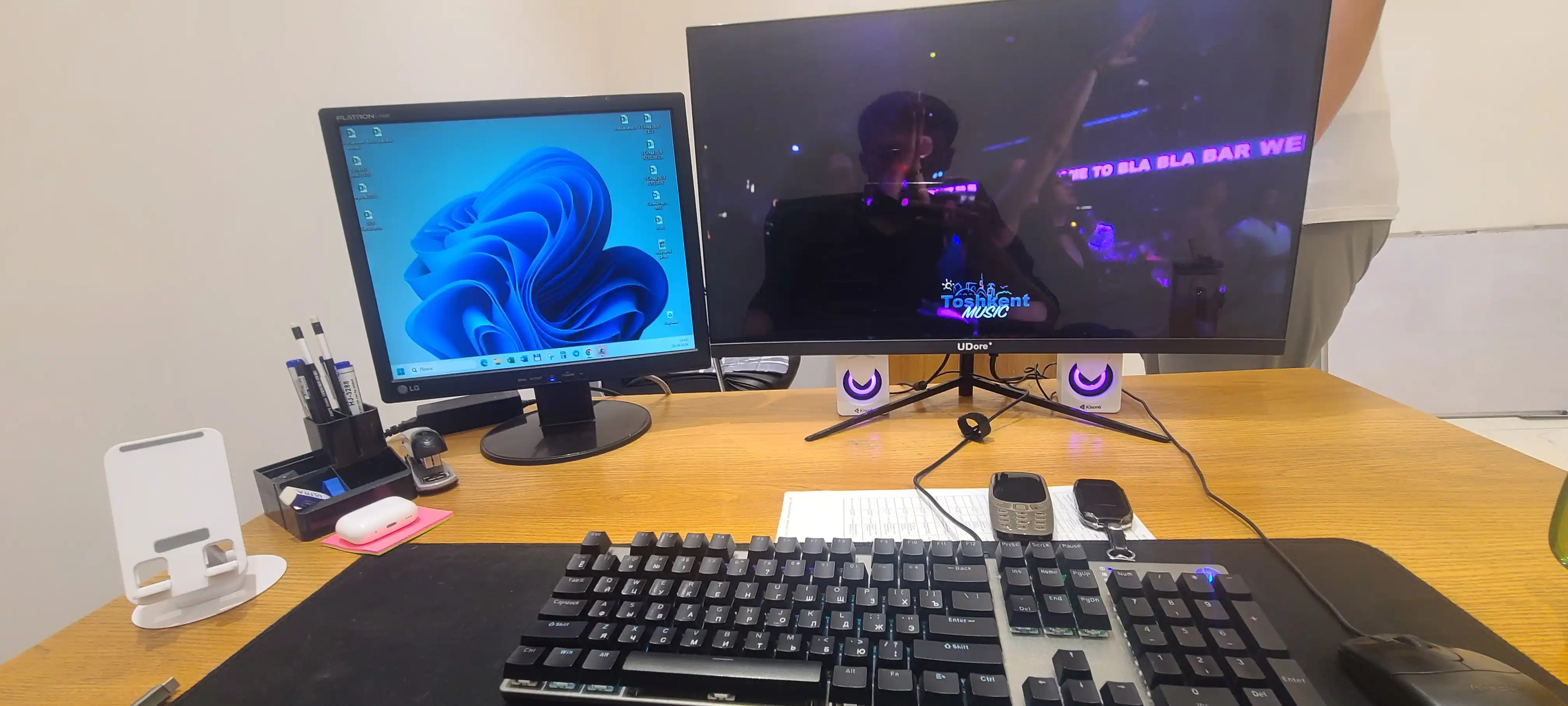 Колонки для компьютера Kisonli L-1030 5 Вт, 2.0, питание от USB, RGB подсветка