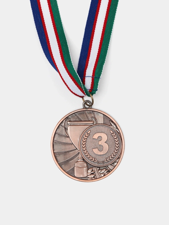 Sovrin medali, lentadagi metall, 1-oʻrin oltin, 2-oʻrin kumush, 3-oʻrin bronza
