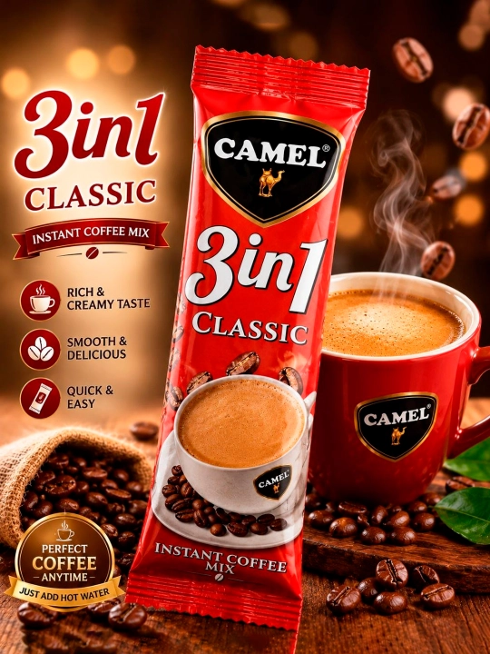 Camel 3 in 1 "Classic" qahva ichimligi, 12 dona