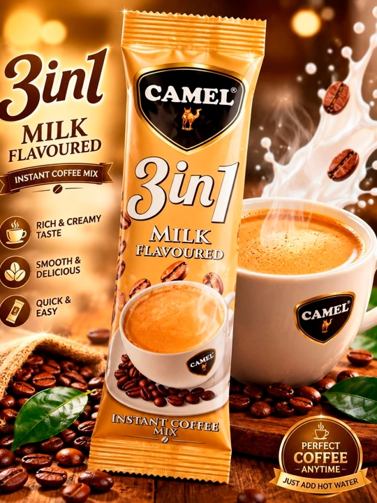 Camel 3 in 1 "Sutli" qahva ichimligi, 12 dona