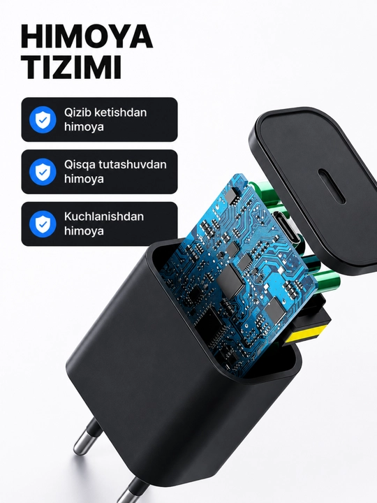 IPhone uchun quvvatlash to‘plami, adapter, Lightning kabeli | 20W tez quvvatlash