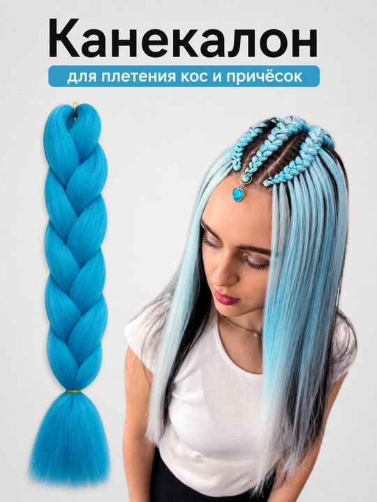 Канекалон для плетения кос, искусственныеволосы, мягкие, легкие, натуральный эффект, 60 см - 