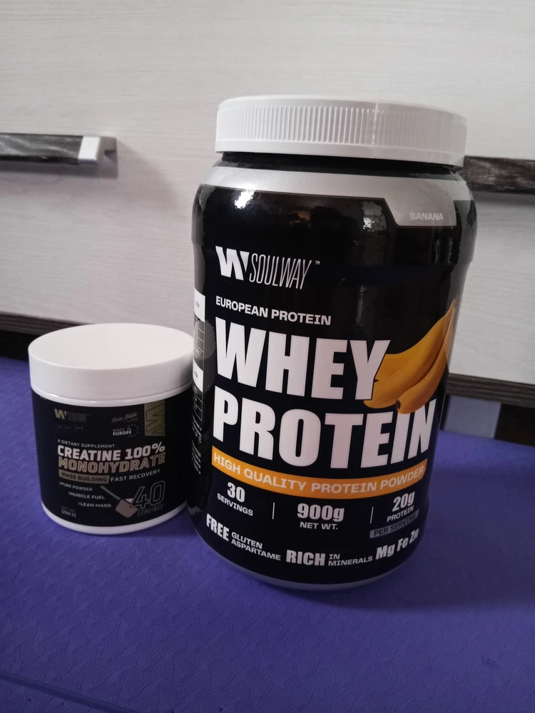 Mushak massasini oshirish uchun Whey zardob oqsili va Soulway kreatin monogidrati majmuasi
