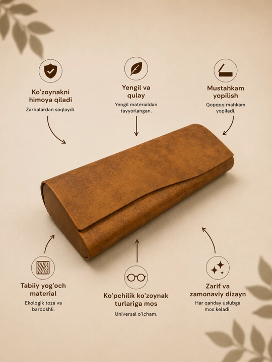 Кожаный футляр для очков, прочный защитный чехол для очков, универсальный