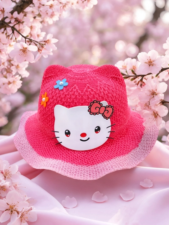 Летняя вязаная шляпа для девочек crochet, легкая и дышащая, защита от солнца, 3–6 лет - 