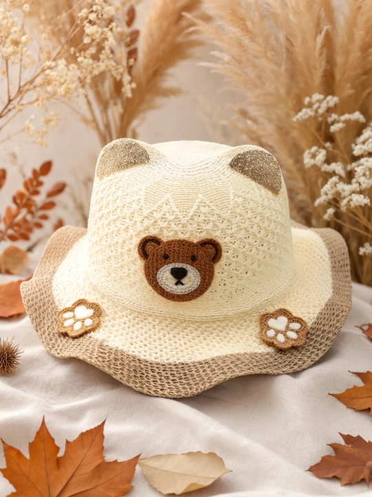 Летняя вязаная шляпа для девочек crochet, легкая и дышащая, защита от солнца, 3–6 лет - 