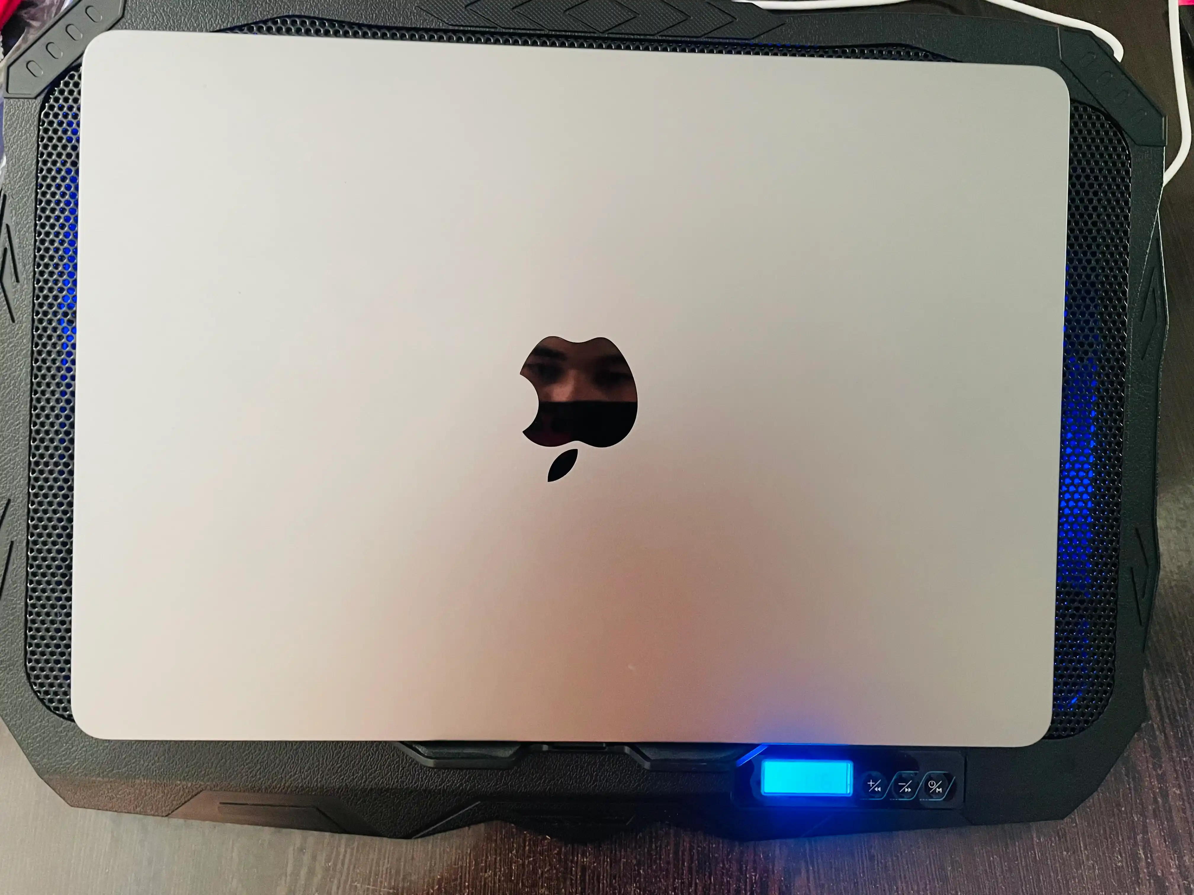 Подставка для ноутбука с охлаждением, 4 вентилятора, USB, LED, регулируемый угол, 18