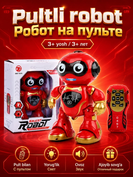 Aqlli robot, boshqaruv pultidagi robot, raqsga tushayotgan robot, radio orqali - 