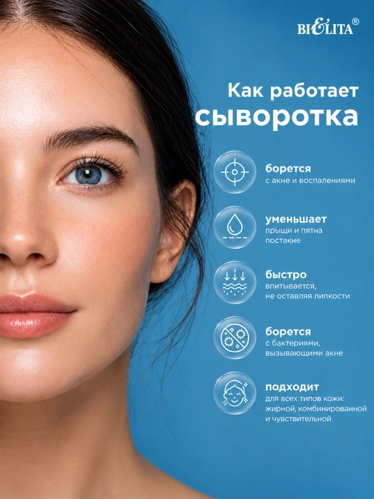 Сыворотка для лица АНТИ АКНЕ акне контроль, 30 мл, Белита
