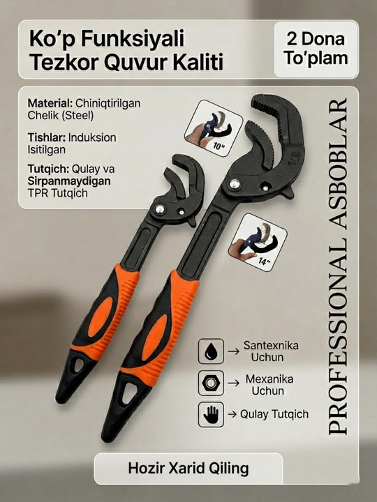 Universal gayka kaliti, 2 dona - 
