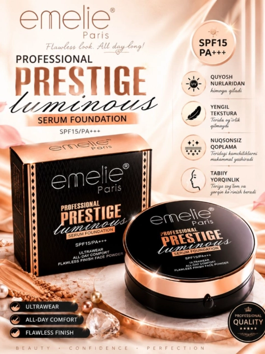 Emelie Professional Mattifying Face Powder — matlovchi upa - 