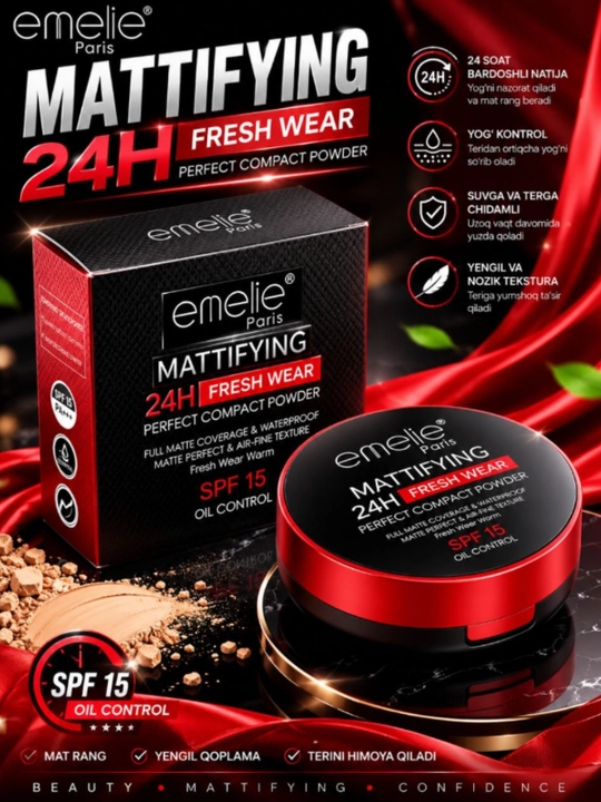 Emelie Professional Mattifying Face Powder — matlovchi upa