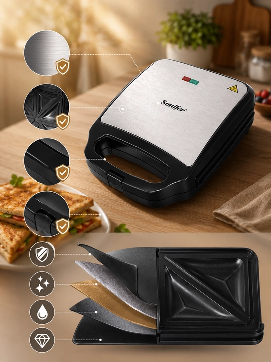 Сэндвичница Sonifer SF-6087 3 в 1, 1200W, электрическая бутербродница, вафельница