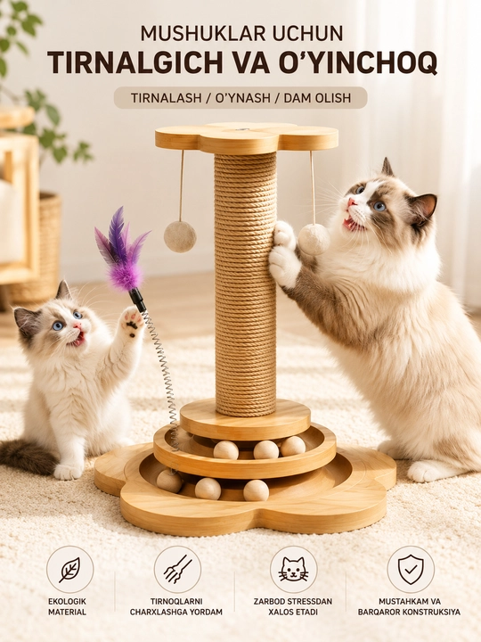 Когтеточка столбик для кошек